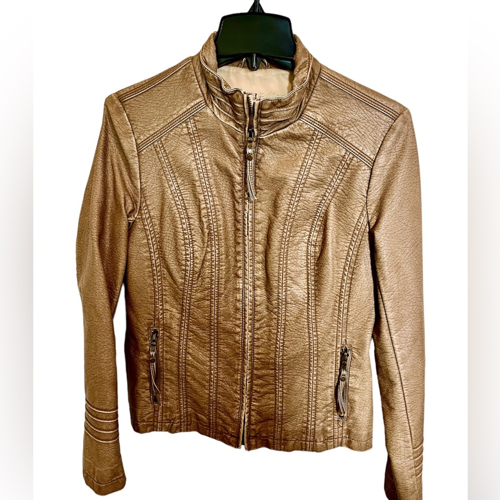 Big Chill Faux Leather Womens Fall Jacket Size S